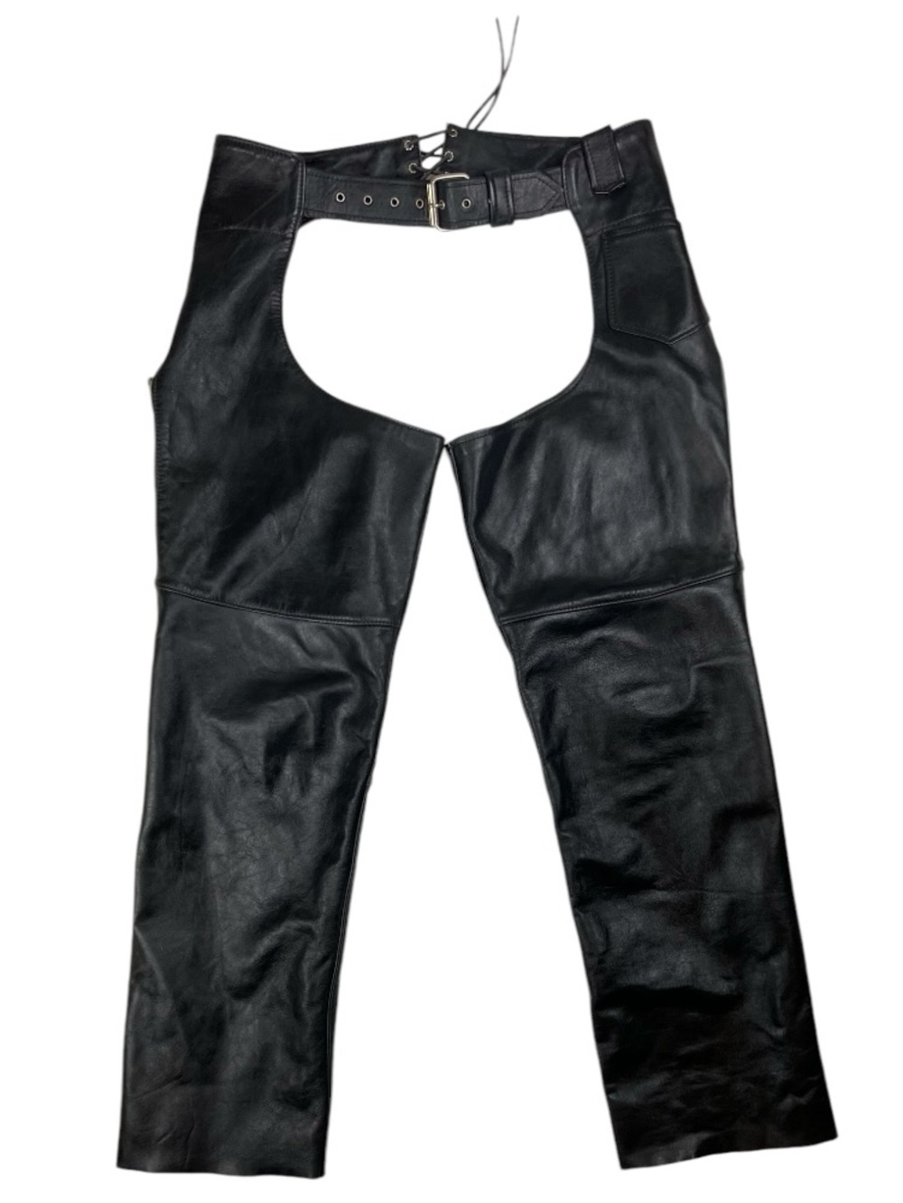 Steer Brand Women’s Blk Leather Motorcycle Biker Chaps Riding Pants Sz S
